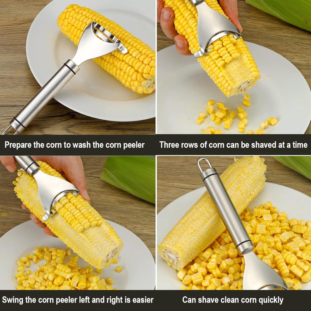 Stainless Steel Corn Peeler Home & Kitchen