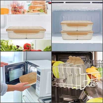 Lunch Box 3 Compartment with Spoon Home & Kitchen