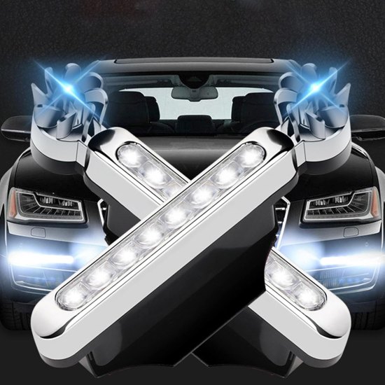 LED Wind Energy Car Lights – No-Wiring Daytime Running Lights (2 Pack, Multicolor)
