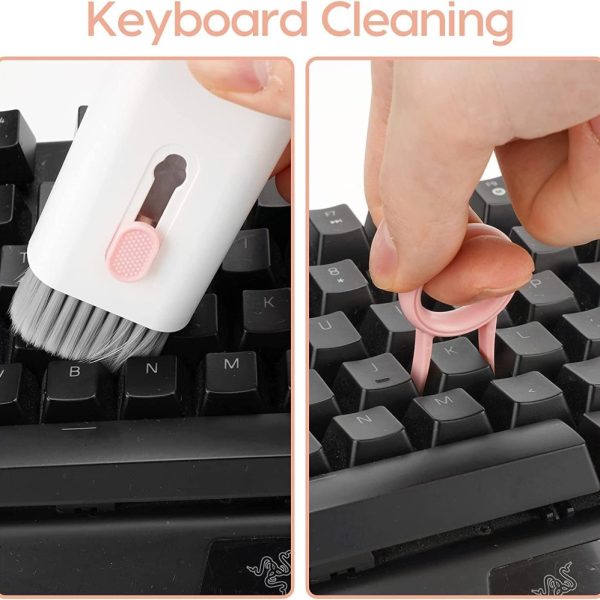 7-in-1 Computer & Gadget Cleaning Brush Set Includes Keycap Puller, Gap Duster & Screen Cleaner random color