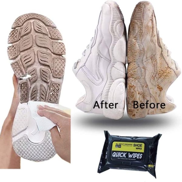 Shoes Cleaning Wipes (80 Pcs) White Sneaker & Sports Shoe Cleaner Wipes, Travel-Friendly Shoe Cleaning Wet Wipes for All Shoe Types